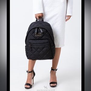 EUC, AUTH, Marc Jacobs Quilted Nylon School Backpack, Black